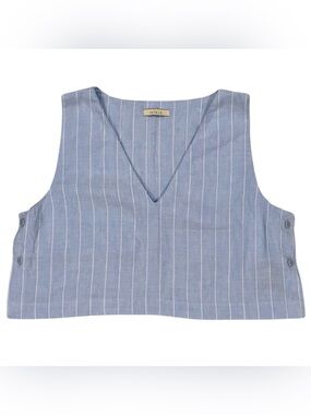 İKİKİZ "La Petite Mort" Striped V-Neck Vest Crop Top OS